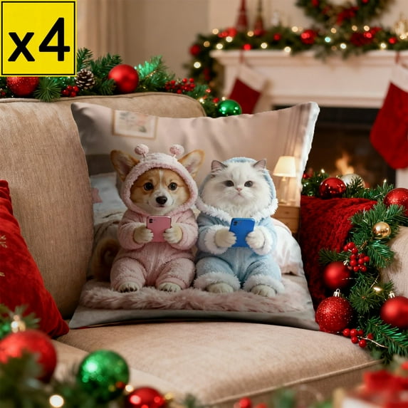 Iumwxz Short Plush Pillow Cover 45x45 cm Digital Printed Multicolor Decorative Cushion Case for Sofa and Bed Home Decor Soft Touch Material