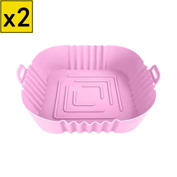 Iumwxz Silicone Air Fryer Baking Pan Square, Foldable Non Stick Dishwasher Safe Accessory for 8.7x6.5x3 Inch Fryers, Heat Resistant Up to 450°F, Reusable Alternative to Parchment Paper