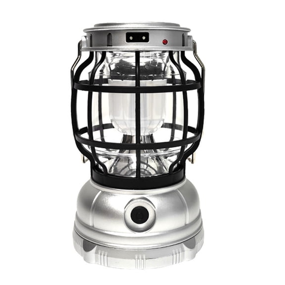 Iumwxz Solar Camping Light with LED and Flame Mode, 20W Portable Rechargeable Lantern for Outdoor Hiking and Emergency, USB and Solar Charging, Weatherproof Design