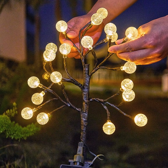 Iumwxz Solar Garden Outdoor Lights with 8 Lighting Modes, IP65 Waterproof, Solar Powered for Walkway Backyard Patio Decoration, Black ABS and Stainless Steel