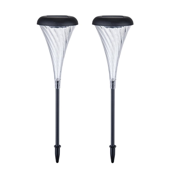 Iumwxz Solar LED Ground Lights 2 Pack, 14.57in Crystalline Silicon Solar Panel with Auto Light Sensor, ABS Weatherproof Outdoor Pathway Lights for Garden Yard Patio Driveway
