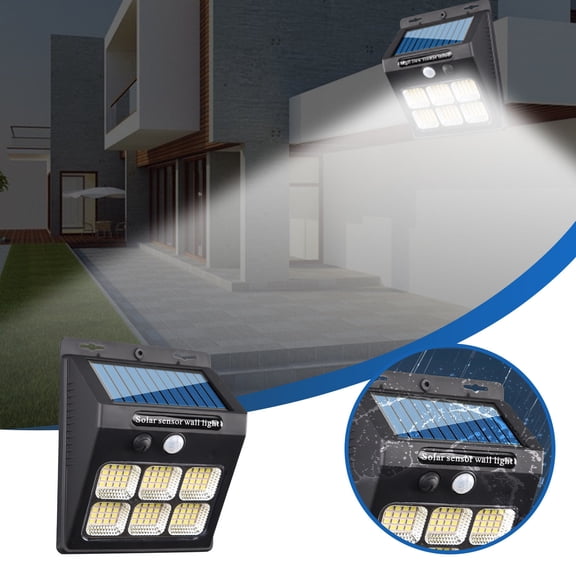 Iumwxz Solar Outdoor Lights with Motion Sensor, 96 LED Beads, 3 Lighting Modes, IP54 Waterproof, Solar Powered Security Light for Fence Yard Garden Patio Front Door Wall