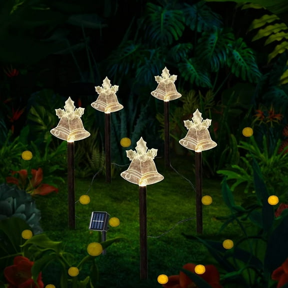 Iumwxz Solar Powered Outdoor Ground Lights with Star Bells Design for Garden, Lawn, and Pathway Decoration Weather Resistant Solar Lamp for Landscape Lighting