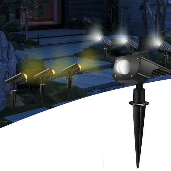 Iumwxz Solar Powered Outdoor Wall and Ground Lights 2 in 1 Adjustable Warm White Light Waterproof for Garden Yard Driveway Walkway Patio Pool Deck Porch Landscape Spot Lighting