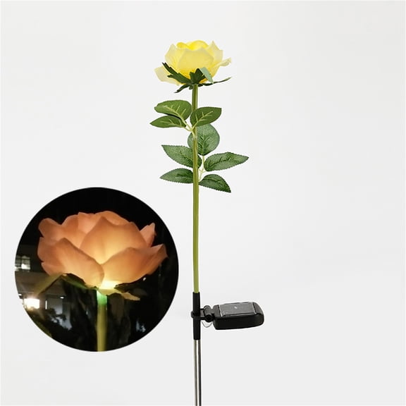 Iumwxz Solar Rose Flower LED Garden Light with Automatic Dusk to Dawn Lighting, IP55 Waterproof Solar Panel for Outdoor Yard Patio Pathway Decoration