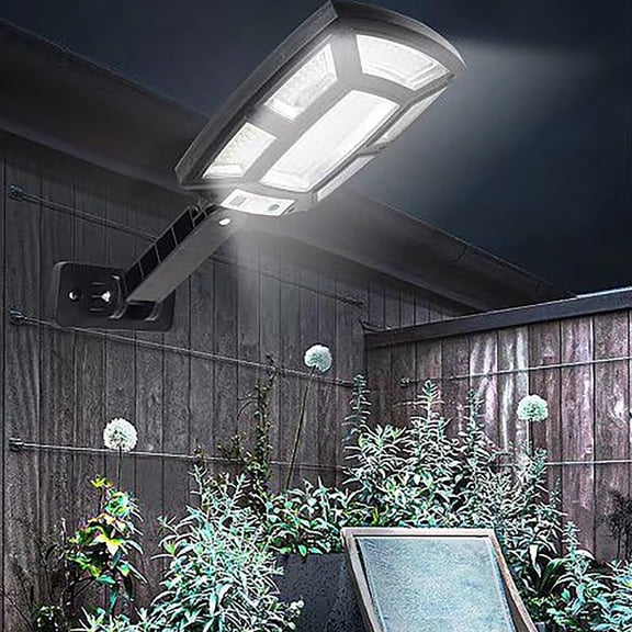 Iumwxz Solar Street Lights Outdoor with Motion Sensor, 192 LED and 211 COB Light Source, 3 Lighting Modes, Adjustable Solar Panel for Garden Yard Driveway Security Wall Light
