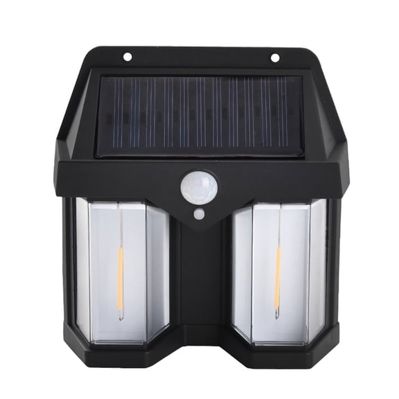 Iumwxz Solar Warm Light Induction Wall Light, LED Solar Fence Lights Outdoor IP65 Waterproof, Infrared Motion Sensor Wall Lamp for Backyard Garden Garage Pathway