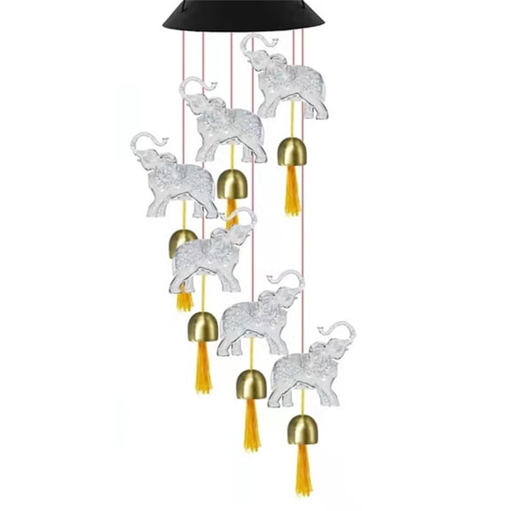 Iumwxz Solar Wind Chime for Outside Garden Decor, Multicolor LED Crystal Ball Windchime with Auto Charge, 29.5in Plastic Wind Chimes for Patio Yard Porch Decoration