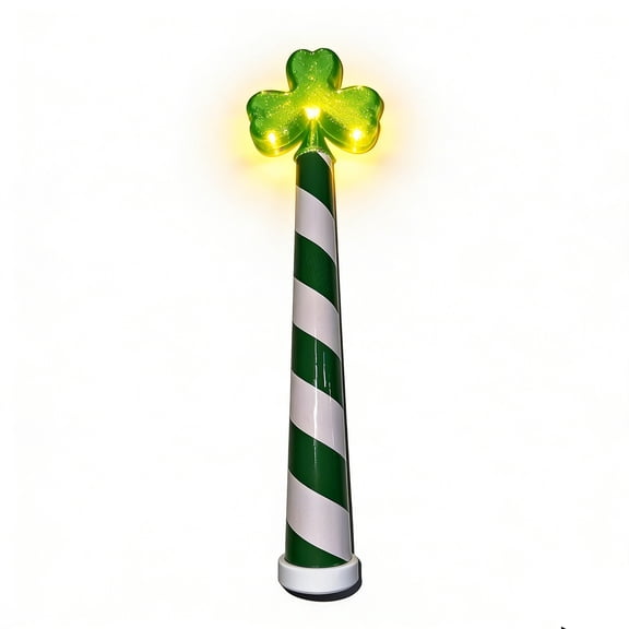 Iumwxz St. Patrick's Day Glowing Wand, Tabletop Decoration, 10.24 Inch Battery Powered LED Light, Warm Yellow Glow, Non Toxic Plastic, Portable for Party Decor, Home Decor, Office Decor