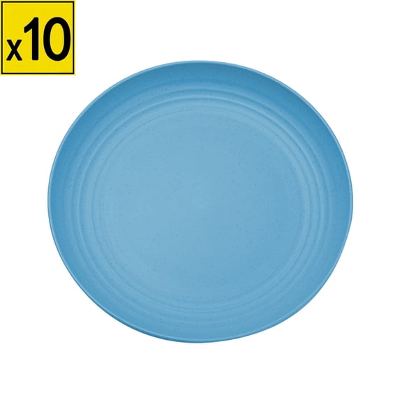 Iumwxz Straw Fiber Plastic Dinner Trays, Shatterproof Reusable Microwave and Dishwasher Safe Plates for Kitchen Camping Picnics Parties, Lightweight Stackable Space Saving Design