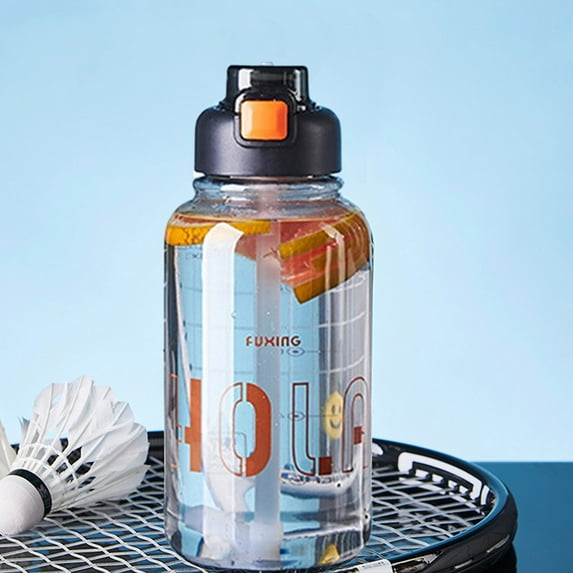 Iumwxz Summer Protable Large Capacity Clear Water Bottle with Straw Outdoor Sports Plastic Water Cup Portable High Temperature Resistance Water Bottle Plastic Multicolor 850ml