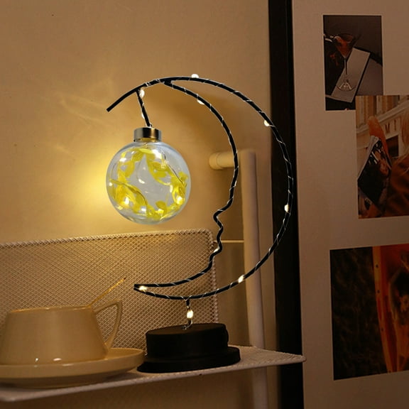 Iumwxz Table Lamps, Iron Wire Wound Decorative Lamp with Warm White LED Light, Battery Operated Tabletop Lamp for Bedroom Decor, Romantic Ambiance for Valentine's Day or Home Office Desk Accessories