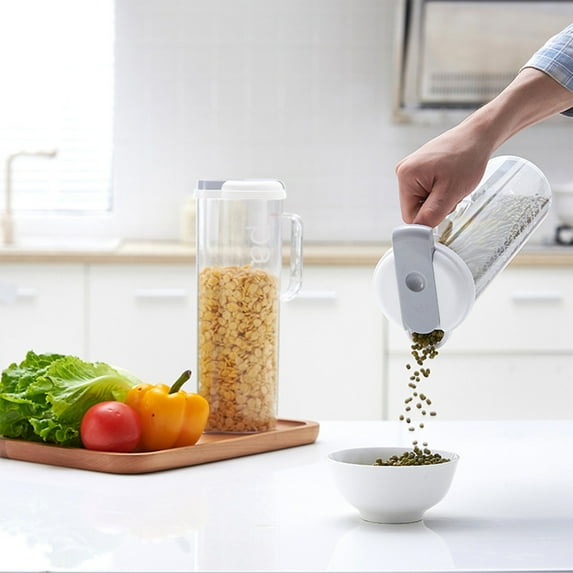 Iumwxz Tall Clear Airtight Food Storage Jar Container With Lid For Spaghetti Pasta Noodles Flour Cereals Coffee Beans Rice Pantry Kitchen Organization