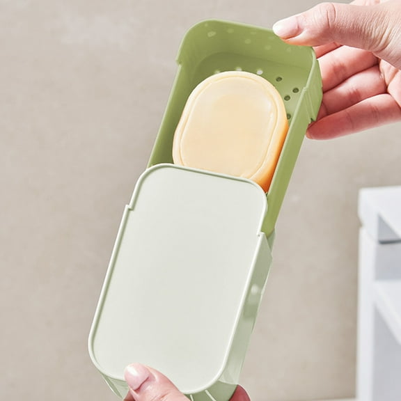 Iumwxz Travel Soap Box Portable Double Drainage Sealed Leakproof Soap Container Open Mouth Large Volume Bathroom Storage for Toiletry Bag Camping Business Trip