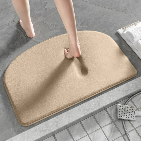 Iumwxz Ultra Soft Velvet Memory Foam Bathroom Mat Non Slip Absorbent Quick Dry Machine Washable Rug for Shower Kitchen Floor 31x20 Inch Gray