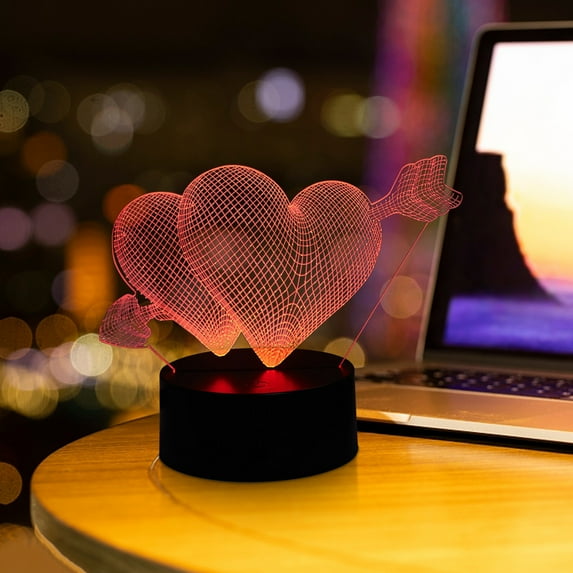 Iumwxz Valentine'S Day Trending On Social Love Love Heart Series Night Light Gifts Acrylic Led Vision Table Lamps Online Shopping