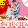 thumbnail image 1 of Iumwxz Valentine's Day Round Tablecloth with Love Heart and Plaid Pattern 100% Polyester Fabric for Kitchen Dining Room Party Home Decor 54 x 108 Inches Pink, 1 of 7