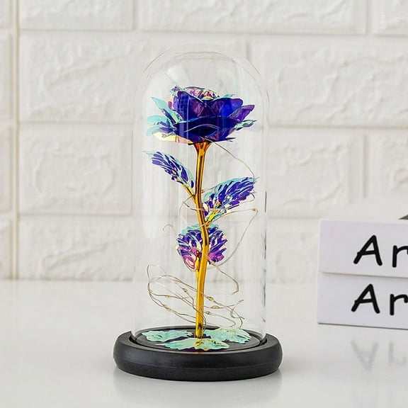 Iumwxz Valentines Day Gifts for Kids Giftsrose Gifts for Women Glass Rose Artificial Flower Decoration Rose In Glass Dome Galaxy Flower Mom Wife Girlfriend Birthday Anniversary Thanks Home Savings