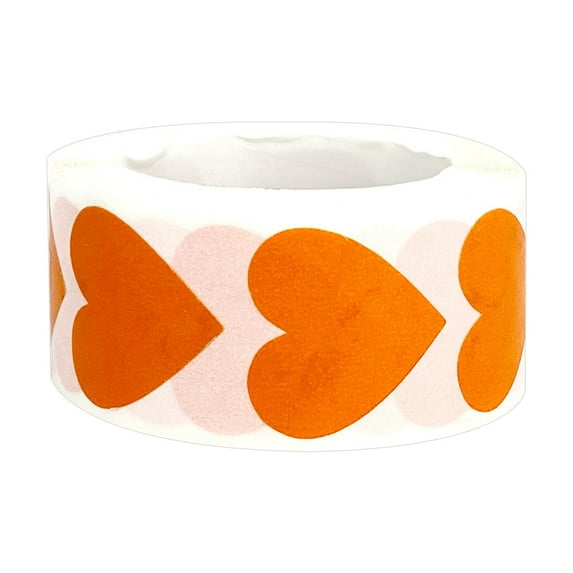 Iumwxz Valentines Day Gifts for Kids Blank Love Stickers Self-Adhesive Roll Heart-Shaped Stickers 500 Labels/Roll Summer Saving