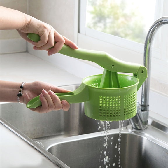 Iumwxz Vegetable Draining Press, 1.5L Large Capacity Food Strainer and Filter for Lettuce Cabbage Potato Meat, ABS Plastic Kitchen Vegetable Draining Tool with Handle for Salad Making and Food Prep