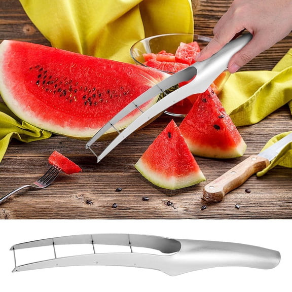 Iumwxz Watermelon Dicer, Stainless Steel Manual Handheld Kitchen Tool for Fast and Uniform Dicing, Non Slip Handle for Safe Use, Easy to Clean Food Cutter for Home Kitchen Essentials