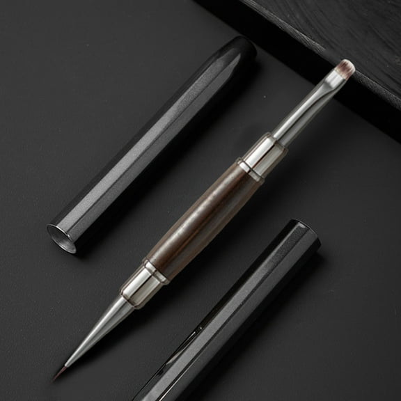 Iumwxz Wooden Nail Art Pen Double Tip Nail Building and Shaping Tool with High Elasticity Nylon Bristles for Gel Polish Acrylic Paint and Intricate Pattern Design