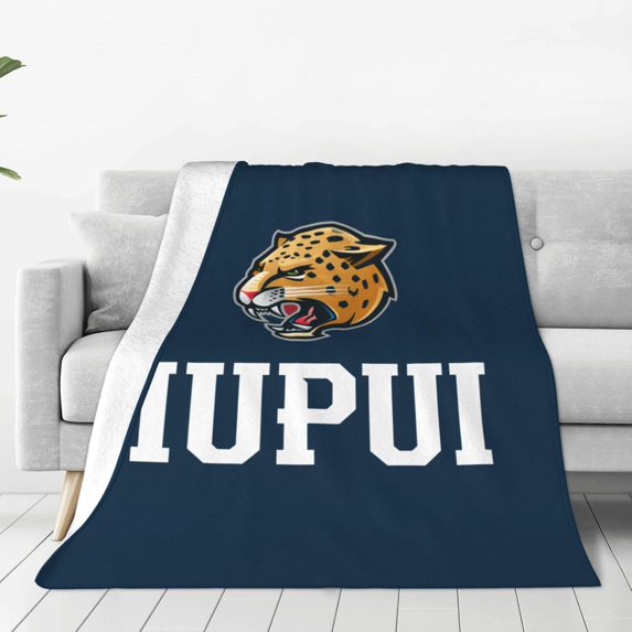 Iupui Jaguars Blanket Large Luxury Fleece Soft Anti-Static Anti-Pilling Flannel Bed Blanket
