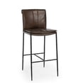 thumbnail image 1 of Iva 31 Inch Bar Stool Chair, Padded, Rolled Back, Brown Top Grain Leather, 1 of 5