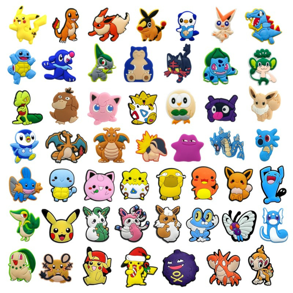 IvaSky 30Pack Anime Shoe Croc Clog Charms, Jibbitz ,Wristband