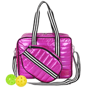 IvaSky Pink Pickleball Bag for Women, Detachable Paddle Case, 2 Free Pickleball, Polyester, Gift