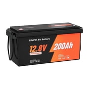 Edlbaegy 12V Lithium Battery 200A Lifepo4 Battery Built-in 200A BMS Max 2560W Power Output Perfect for RV, Solar, Marine, Off-Grid