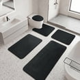 thumbnail image 1 of Ivalue Bathroom Rugs Sets 5 Piece Absorbent Bath Mat Non-Slip Bath Rug Set with Bathroom Runner, U-Shaped Toilet Rugs, Shower Rug & Toilet Lid Cover (Black), 1 of 8