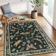 thumbnail image 1 of Ivalue Insect Botanical 3x5 Rug Washable Entryway Rug Indoor Non-Slip Low Pile Throw Rugs (Black), 1 of 8