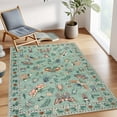thumbnail image 1 of Ivalue Insect Botanical 3x5 Entryway Rug Washable Throw Rugs Non-Slip Low Pile Indoor Carpet for Entrance Bedroom Foyer (Green), 1 of 8