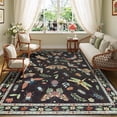 thumbnail image 1 of Ivalue Insect 5x8 Area Rug Washable Rugs for Living Room Low Pile Rug for Dining Room Bedroom Carpet Non Slip 5 by 8 Indoor (Black), 1 of 8