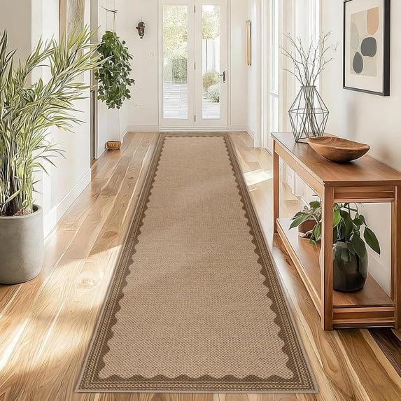 Ivalue 2'x 10' Hallway Runner Rug Non Slip Carpet Runners Jute Look Kitchen Rug for Hallways Bedroom Entryway Laundry Room