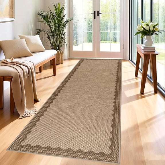 Ivalue 2'x 6' Hallway Runner Rug Non Slip Carpet Runners Jute Look Kitchen Rug for Hallways Bedroom Entryway Laundry Room