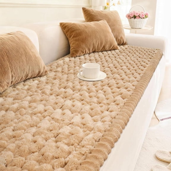 Ivalue Thick Sofa Cover Soft Washable Non-Slip Couch Covers Sofa Slipcovers Furniture Protector for Living Room Pet Couch (Camel)