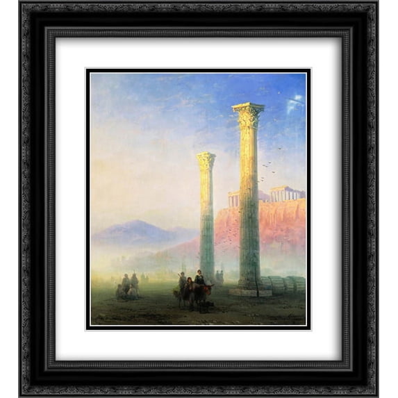 Ivan Aivazovsky 2x Matted 20x24 Black Ornate Framed Art Print 'The Acropolis of Athens'