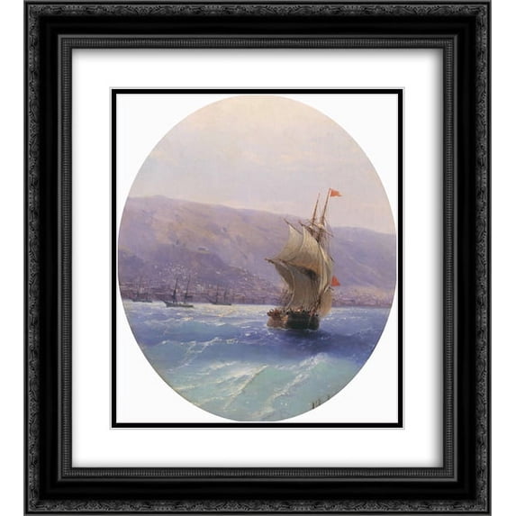 Ivan Aivazovsky 2x Matted 20x24 Black Ornate Framed Art Print 'View of Crimea'
