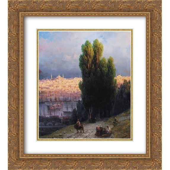 Ivan Aivazovsky 2x Matted 20x24 Gold Ornate Framed Art Print 'Constantinople'