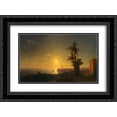 thumbnail image 1 of Ivan Aivazovsky 2x Matted 24x18 Black Ornate Framed Art Print 'Night at the Rodos island', 1 of 2
