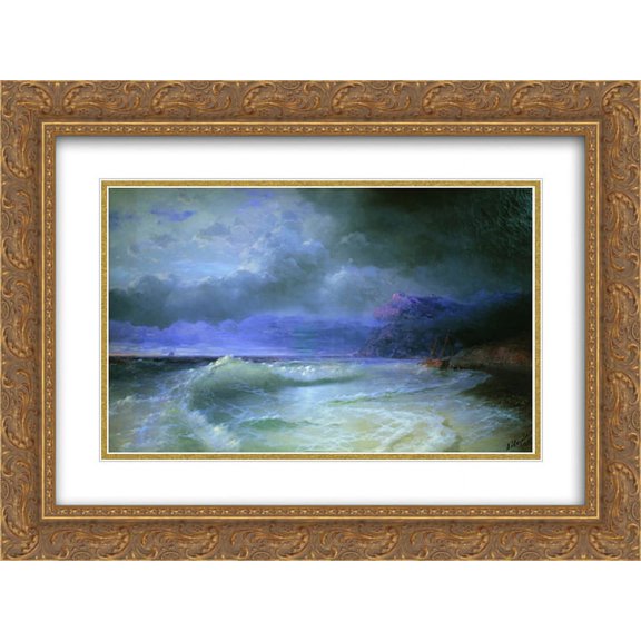 Ivan Aivazovsky 2x Matted 24x18 Gold Ornate Framed Art Print 'Wave'