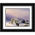 thumbnail image 1 of Ivan Aivazovsky 2x Matted 24x20 Black Ornate Framed Art Print 'Ice Breakers on the Frozen Neva in St. Petersburg', 1 of 2