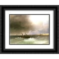 thumbnail image 1 of Ivan Aivazovsky 2x Matted 24x20 Black Ornate Framed Art Print 'View of Odessa from the sea', 1 of 2