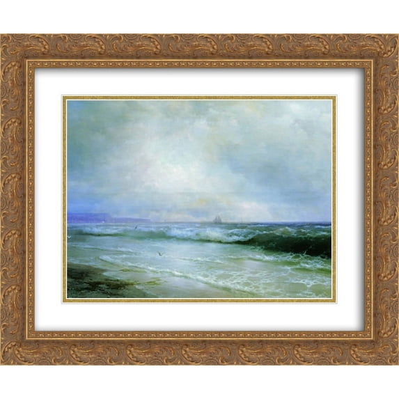 Ivan Aivazovsky 2x Matted 24x20 Gold Ornate Framed Art Print 'Surf'