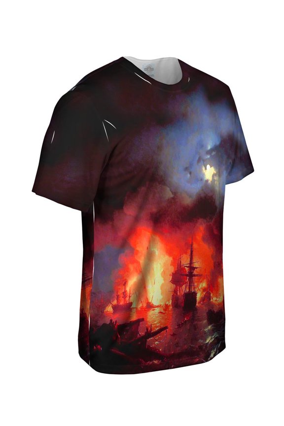 Ivan Aivazovsky - Battle Of Chesma Mens T-Shirt All Over Print