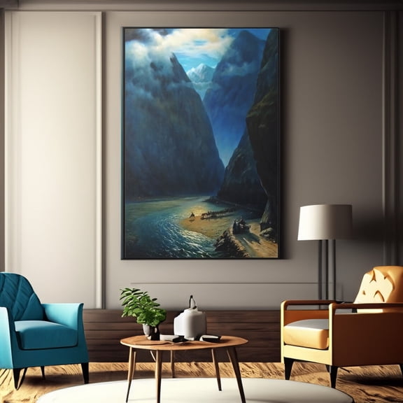 Ivan Aivazovsky Darial Gorge Poster Wall Art Reproduction Russian Romanticism Print, Unframed Paper Poster 8x10in