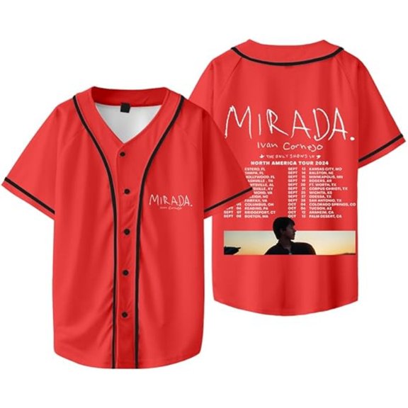 Ivan Cornejo Mirada Tour 2024 Merch Baseball Jersey V-Neck Shirt Women Men Short Sleeve Streetwear Clothes