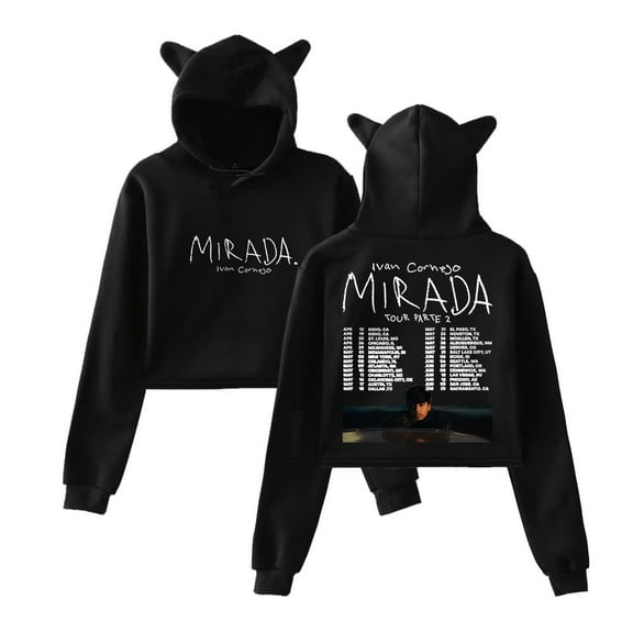 Ivan Cornejo Mirada Tour 2025 Merch Pullover Female Cat Ears Hoodie Long Sleeve Tee Women's Clothes